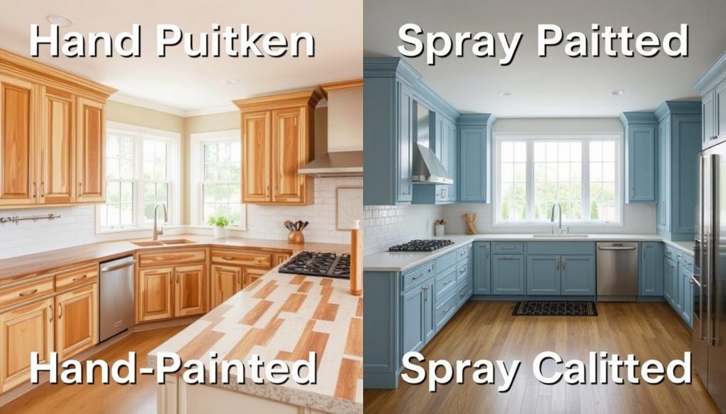 hand-painted vs spray-painted kitchens