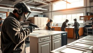 kitchen cabinet spray painters near me