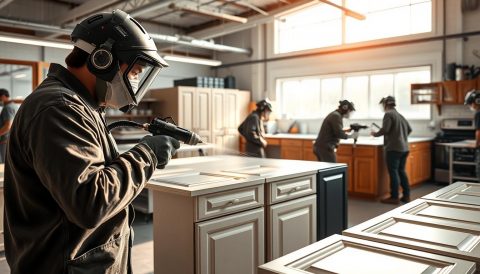 kitchen cabinet spray painters near me